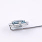 Vintage 10K White Gold Stick Pin Blue Spinel Lab Grown Lapel Tie Pin Estate 2.5”