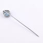 Vintage 10K White Gold Stick Pin Blue Spinel Lab Grown Lapel Tie Pin Estate 2.5”