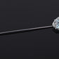 Vintage 10K White Gold Stick Pin Blue Spinel Lab Grown Lapel Tie Pin Estate 2.5”