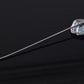 Vintage 10K White Gold Stick Pin Blue Spinel Lab Grown Lapel Tie Pin Estate 2.5”