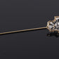 Art Deco 14K Gold & Platinum Diamond Stick Pin Old Euro Cut Antique Lapel Tie