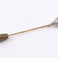Antique 14K Yellow Gold Stick Pin Blue Sapphire Estate Lapel Tie Pin 2.5”