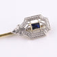 Antique 14K Yellow Gold Stick Pin Blue Sapphire Estate Lapel Tie Pin 2.5”