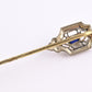 Antique 14K Yellow Gold Stick Pin Blue Sapphire Estate Lapel Tie Pin 2.5”