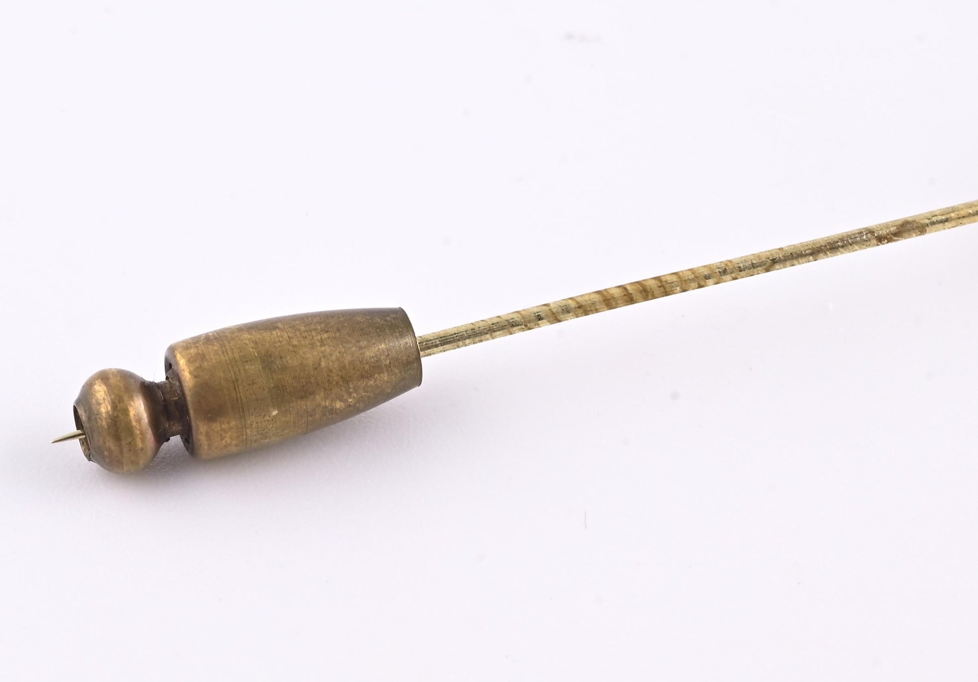 Antique 14K Yellow Gold Stick Pin Blue Sapphire Estate Lapel Tie Pin 2.5”