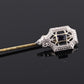 Antique 14K Yellow Gold Stick Pin Blue Sapphire Estate Lapel Tie Pin 2.5”
