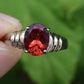 IGI Certified 14K White Gold Ring With Red Labradorite Feldspar Size 7