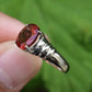 IGI Certified 14K White Gold Ring With Red Labradorite Feldspar Size 7