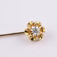 Antique 10K Yellow Gold Diamond Stick Pin Old Euro Old Mine Cut Lapel Tie Pin