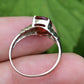 IGI Certified 14K White Gold Ring With Red Labradorite Feldspar Size 7