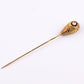 Antique 14K Yellow Gold Diamond Stick Pin Old Euro Old Mine Cut Lapel Tie Pin