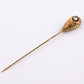 Antique 14K Yellow Gold Diamond Stick Pin Old Euro Old Mine Cut Lapel Tie Pin