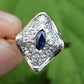 14K Yellow & White Gold Ring With Natural Sapphires, Diamonds Ring Size 6.25