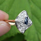 14K Yellow & White Gold Ring With Natural Sapphires, Diamonds Ring Size 6.25