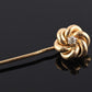 Antique 14K Yellow Gold Diamond Stick Pin Old Euro Old Mine Cut Lapel Tie Pin