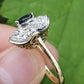 14K Yellow & White Gold Ring With Natural Sapphires, Diamonds Ring Size 6.25