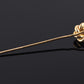 Antique 14K Yellow Gold Diamond Stick Pin Old Euro Old Mine Cut Lapel Tie Pin