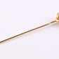 Antique 14K Yellow Gold Diamond Stick Pin Old Euro Old Mine Cut Lapel Tie Pin
