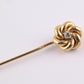 Antique 14K Yellow Gold Diamond Stick Pin Old Euro Old Mine Cut Lapel Tie Pin