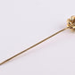 Antique 14K Yellow Gold Diamond Stick Pin Old Euro Old Mine Cut Lapel Tie Pin