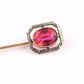Vintage 10K Gold Stick Pin Lab Ruby Tie Lapel Hat Pin 2 5/8” Estate Jewelry