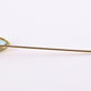Vintage 10K Yellow Gold Stick Pin Blue Spinel Lab Grown Lapel Tie Pin Estate 2.5