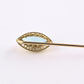Vintage 10K Yellow Gold Stick Pin Blue Spinel Lab Grown Lapel Tie Pin Estate 2.5