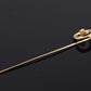 Antique 10K Yellow Gold Diamond Stick Pin Hat Lapel Tie Pin 2.25” Estate Jewelry