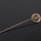 Antique 10K Yellow Gold Diamond Stick Pin Hat Lapel Tie Pin 2.25” Estate Jewelry