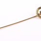 Antique 10K Yellow Gold Diamond Stick Pin Hat Lapel Tie Pin 2.25” Estate Jewelry