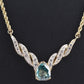 GIA Certified 14K Yellow Gold Fancy Vivid Blue-Green Diamond Necklace 2.51 Carat