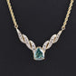GIA Certified 14K Yellow Gold Fancy Vivid Blue-Green Diamond Necklace 2.51 Carat