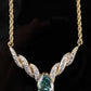 GIA Certified 14K Yellow Gold Fancy Vivid Blue-Green Diamond Necklace 2.51 Carat