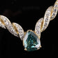 GIA Certified 14K Yellow Gold Fancy Vivid Blue-Green Diamond Necklace 2.51 Carat