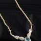 GIA Certified 14K Yellow Gold Fancy Vivid Blue-Green Diamond Necklace 2.51 Carat