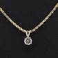 14K Yellow & White Gold Diamond Solitaire Necklace Pendant 0.75 CT VS2–SI1