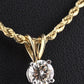 14K Yellow & White Gold Diamond Solitaire Necklace Pendant 0.75 CT VS2–SI1
