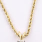 14K Yellow & White Gold Diamond Solitaire Necklace Pendant 0.75 CT VS2–SI1