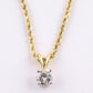 14K Yellow & White Gold Diamond Solitaire Necklace Pendant 0.75 CT VS2–SI1