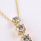 14K Yellow Gold Diamond Necklace w/ Three Stone Drop Pendant 1.92 CTW