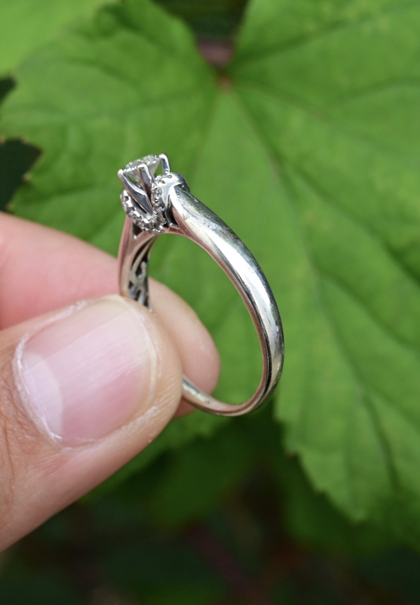 14K White Gold Diamond Ring .51 Total Carat Weight Size 9 IGI Certified