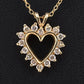 14K Yellow Gold Diamond Heart Pendant Necklace Natural Earth Mined Diamonds
