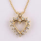 14K Yellow Gold Diamond Heart Pendant Necklace Natural Earth Mined Diamonds