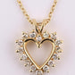 14K Yellow Gold Diamond Heart Pendant Necklace Natural Earth Mined Diamonds