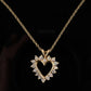 14K Yellow Gold Diamond Heart Pendant Necklace Natural Earth Mined Diamonds