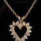 14K Yellow Gold Diamond Heart Pendant Necklace Natural Earth Mined Diamonds