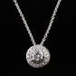 14K Gold Chain w/ 18K Diamond Halo Pendant Natural Diamond Approx 0.50 CT