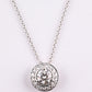 14K Gold Chain w/ 18K Diamond Halo Pendant Natural Diamond Approx 0.50 CT