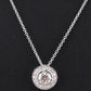 14K Gold Chain w/ 18K Diamond Halo Pendant Natural Diamond Approx 0.50 CT