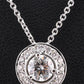 14K Gold Chain w/ 18K Diamond Halo Pendant Natural Diamond Approx 0.50 CT